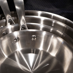 POÊLE TRIPLY 24CM EN ACIER INOXYDABLE FABRIQUÉE EN FRANCE