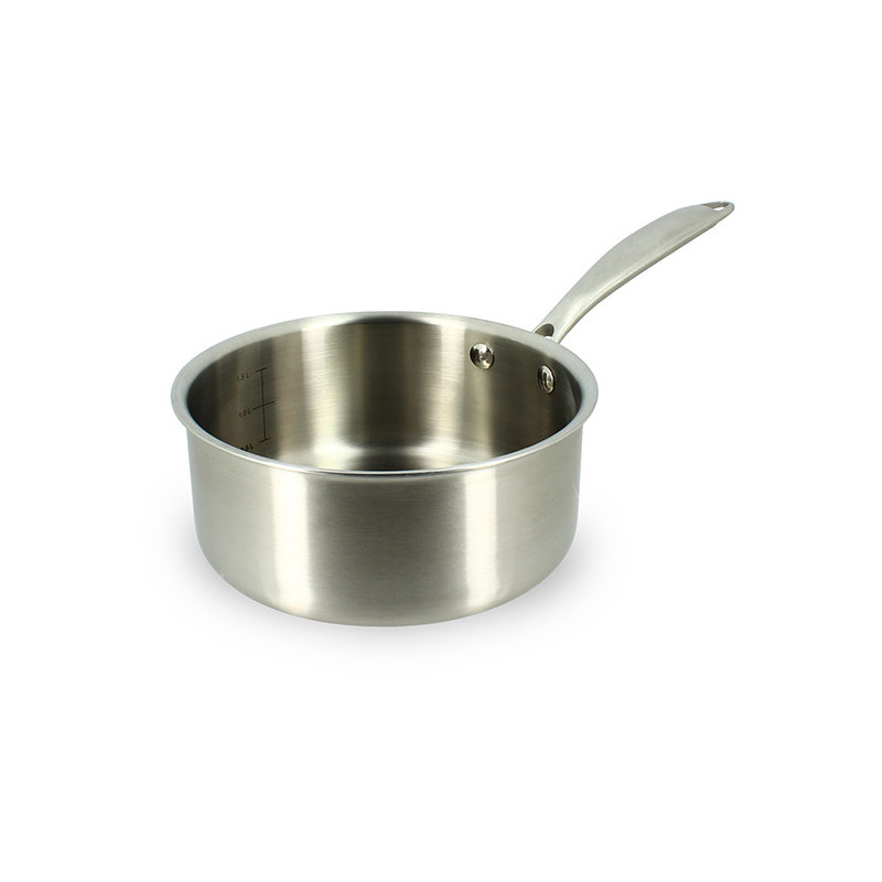 CASSEROLE TRIPLY 18CM EN ACIER INOXYDABLE FABRIQUÉE EN FRANCE