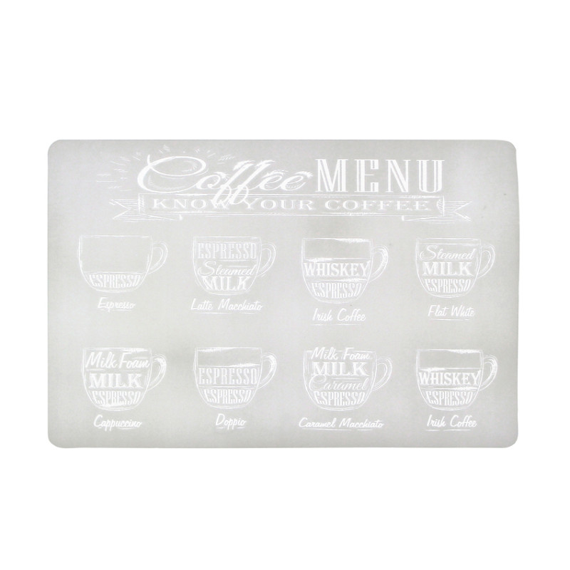 SET DE TABLE COFFEE 43.5X28.5CM EN PEVA BLANC