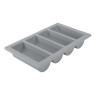 BAC À COUVERT 4 COMPARTIMENTS EN POLYPROPYLENE GRIS