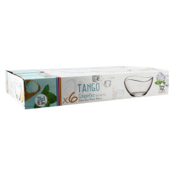 LOT DE 6 COUPELLES TANGO FORME VAGUE 12CM 31CL EN VERRE