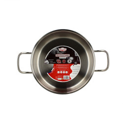 MARMITE PROFESSIONNEL 24CM EN ACIER INOXYDABLE AVEC COUVERCLE EN VERRE
