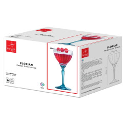 VERRE A PIED COCKTAIL FLORIAN 24CL BLEU