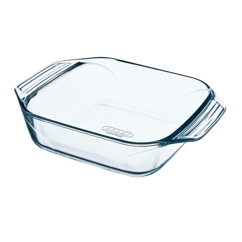 PLAT À FOUR LETS SHARE 29X23CM  EN VERRE TRANSPARENT