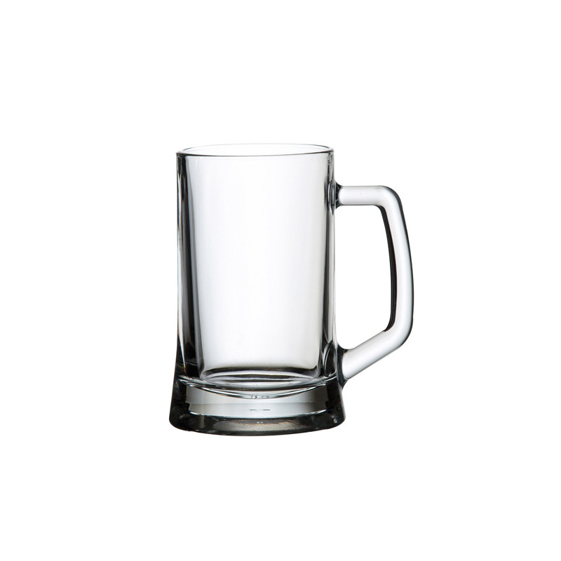CHOPE À BIÈRE PUB 38CL AVEC ANSE EN VERRE TRANSPARENT