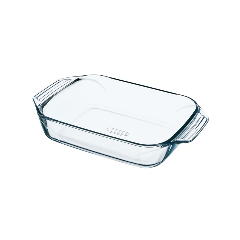 PLAT À FOUR RECTANGLE LETS SHARE 27X17X6CM EN VERRE