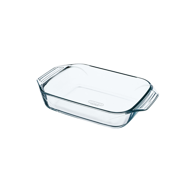 PLAT À FOUR RECTANGLE LETS SHARE 31X20CM EN VERRE