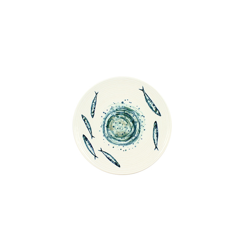 ASSIETTE PLATE SARDINE 25CM EN GRÈS