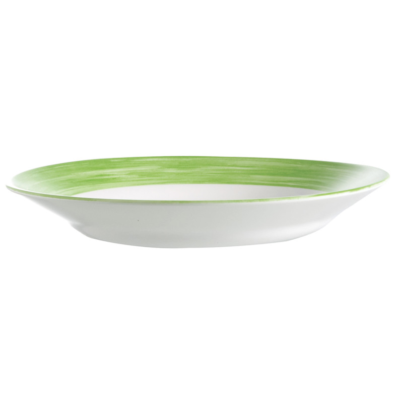 ASSIETTE CREUSE BRUSH VERT 22,5CM