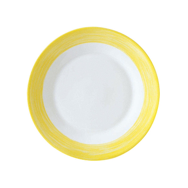 ASSIETTE DESSERT BRUSH JAUNE 19,5CM