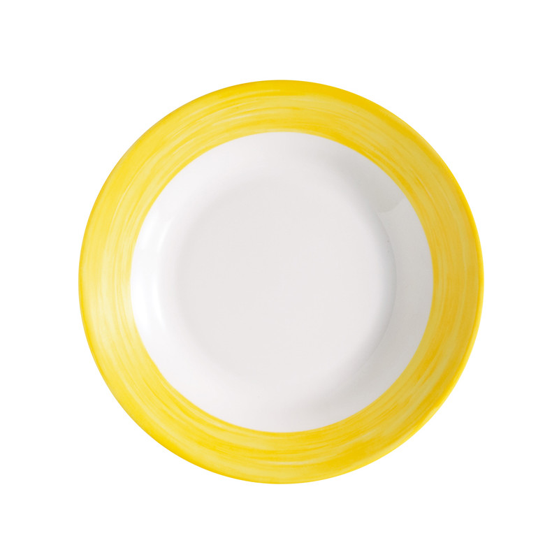 ASSIETTE CREUSE BRUSH JAUNE 22,5CM