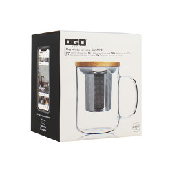TISANIÈRE GUSTAVE EN VERRE BOROSILICATE  450 ML