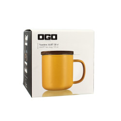 TISANIÈRE JULIET 300ML EN GRÈS JAUNE AVEC COUVERCLE BOIS D'ACACIA