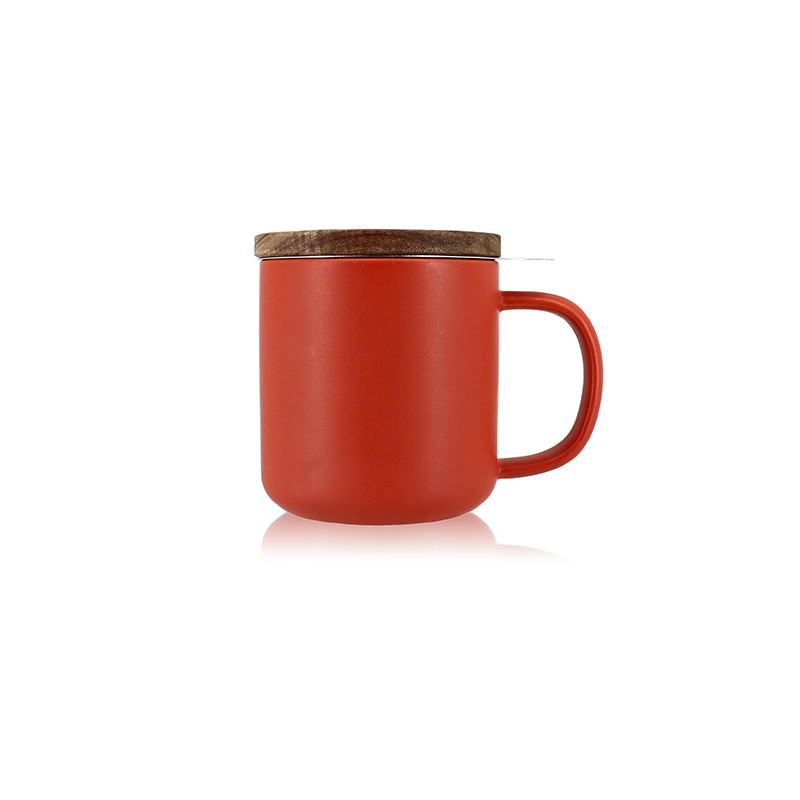 TISANIÈRE JULIET 300ML EN GRÈS PAPRIKA AVEC COUVERCLE BOIS D'ACACIA