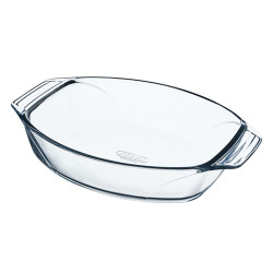 PLAT A FOUR OVALE EN VERRE...