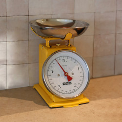 BALANCE MÉCANIQUE EN ACIER INOXYDABLE JAUNE 5KG GRADUATION 20G