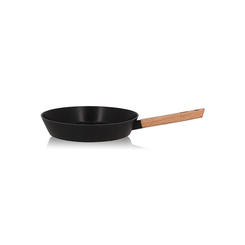 POÊLE ECTOR INDUCTION EN ALUMINIUM ET MANCHE EN BOIS 28 CM