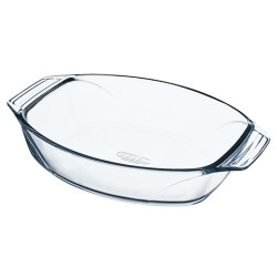 PLAT A FOUR OVALE LETS SHARE EN VERRE 39X27X7CM