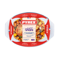PLAT A FOUR OVALE LETS SHARE EN VERRE 39X27X7CM