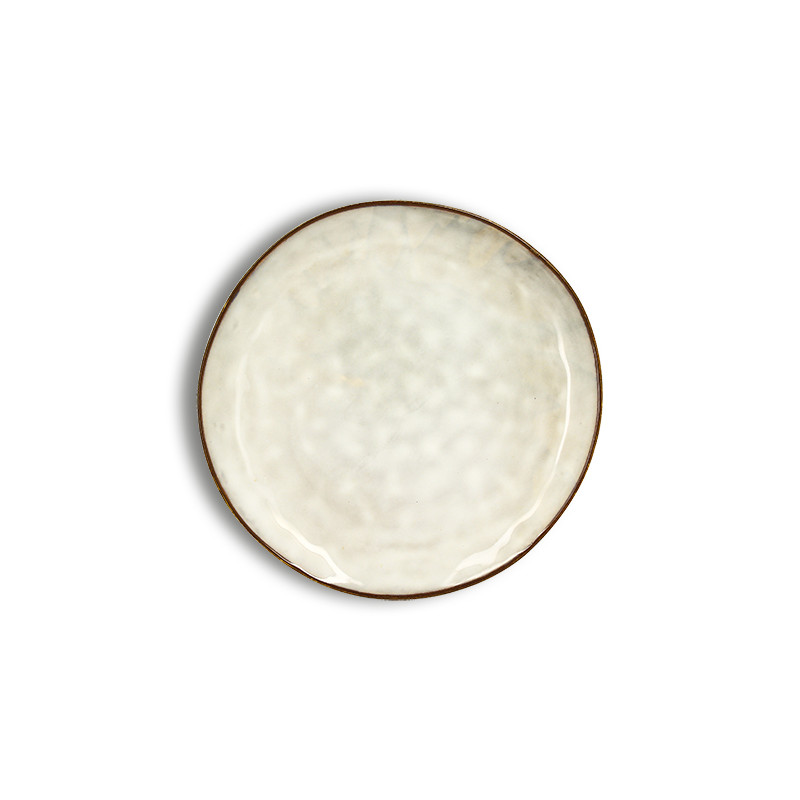 ASSIETTE DESSERT BORAL 20.5CM EN GRÈS BEIGE CLAIR