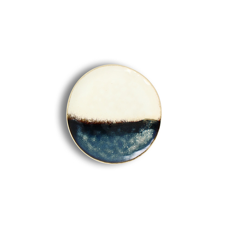 ASSIETTE DESSERT KATANGA 20.5CM EN GRÈS BLEU ET BLANC