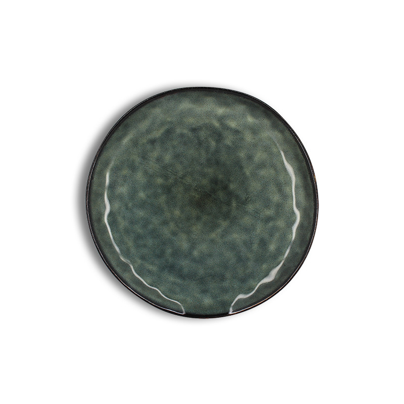 ASSIETTE PLATE GRENADA 27.5CM EN GRÈS VERT FONCÉ