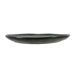 ASSIETTE PLATE GRENADA 27.5CM EN GRÈS VERT FONCÉ