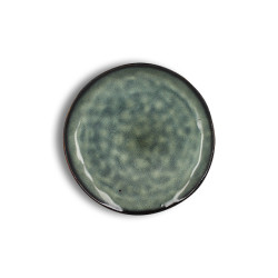 ASSIETTE DESSERT GRENADA 20.5CM EN GRÈS VERT FONCÉ