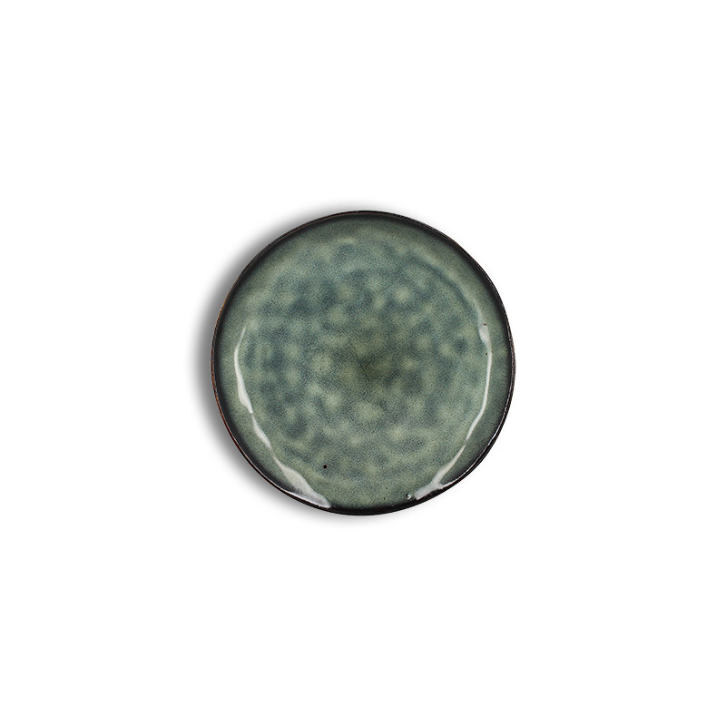 ASSIETTE DESSERT GRENADA 20.5CM EN GRÈS VERT FONCÉ