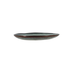 ASSIETTE DESSERT GRENADA 20.5CM EN GRÈS VERT FONCÉ