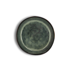 ASSIETTE COUPE GRENADA 20CM EN GRÈS VERT FONCÉ