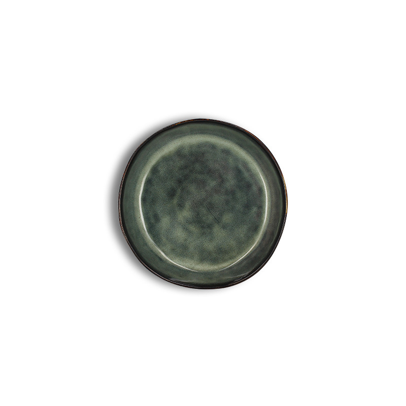 ASSIETTE COUPE GRENADA 20CM EN GRÈS VERT FONCÉ