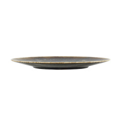 ASSIETTE PLATE VOLCANO 27CM EN PORCELAINE MARRON