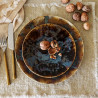 ASSIETTE PLATE VOLCANO 27CM EN PORCELAINE MARRON