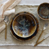 ASSIETTE CREUSE VOLCANO 21CM EN PORCELAINE MARRON