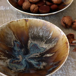 ASSIETTE CREUSE VOLCANO 21CM EN PORCELAINE MARRON
