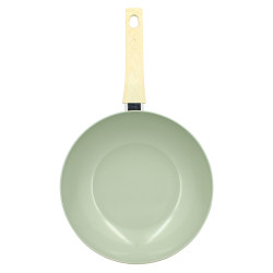 WOK COLORAMA 28CM EN ALUMINIUM RECYCLÉ CELADON INDUCTION