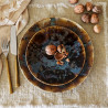 ASSIETTE DESSERT VOLCANO 20CM EN PORCELAINE MARRON