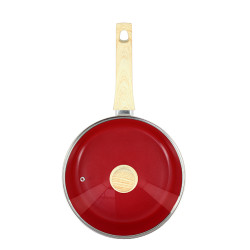 SAUTEUSE COLORAMA 24CM EN ALUMINIUM RECYCLÉ MAGENTA COUVERCLE VERRE