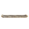 PLAT RECTANGLE VOLCANO 46CM EN PORCELAINE MARRON