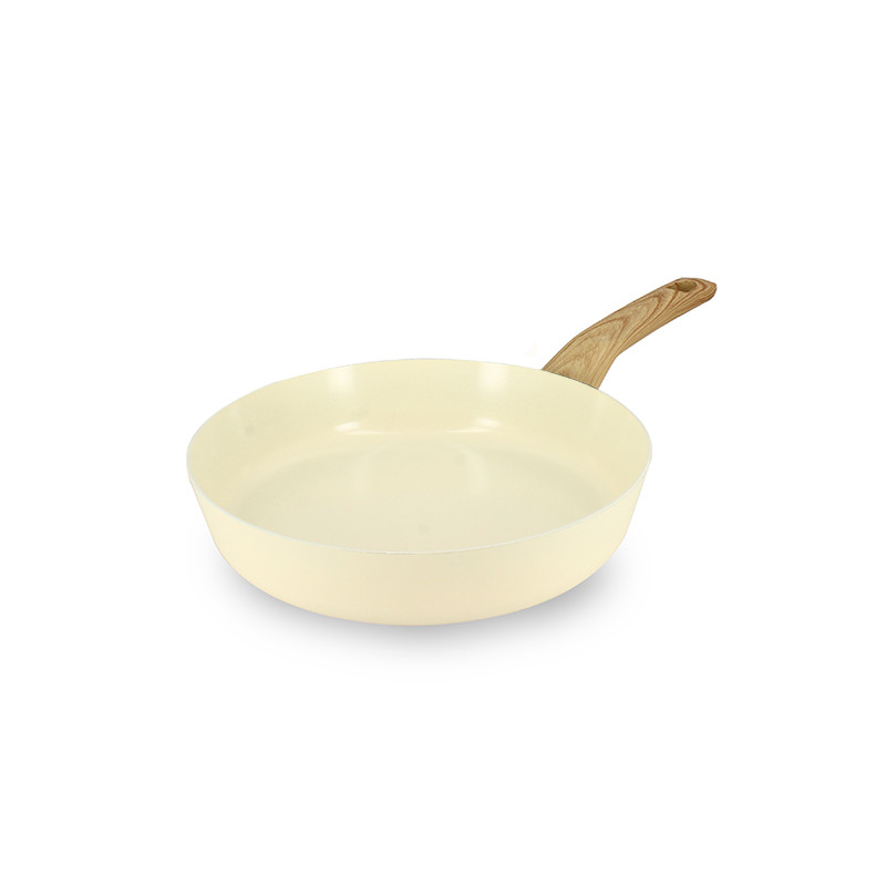 POELE COLORAMA 24CM EN ALUMINIUM RECYCLÉ CRÈME INDUCTION