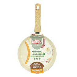 POELE COLORAMA 24CM EN ALUMINIUM RECYCLÉ CRÈME INDUCTION