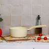 CASSEROLE COLORAMA 16CM EN ALUMINIUM RECYCLÉ CRÈME INDUCTION