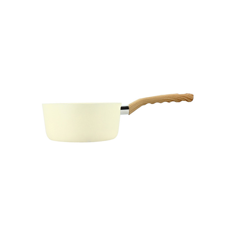 CASSEROLE COLORAMA 18CM EN ALUMINIUM RECYCLÉ CRÈME INDUCTION