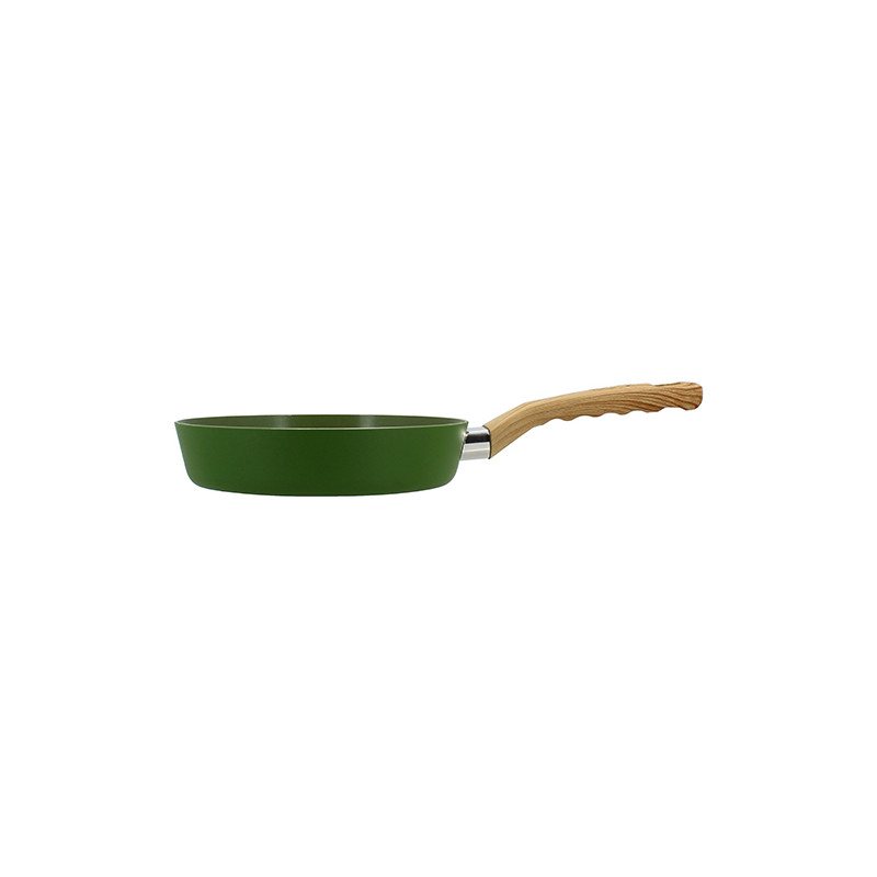 POELE 20CM EN ALUMINIUM RECYCLÉ COULEUR OLIVE  INDUCTION COLORAMA