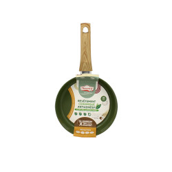 POELE 20CM EN ALUMINIUM RECYCLÉ COULEUR OLIVE  INDUCTION COLORAMA