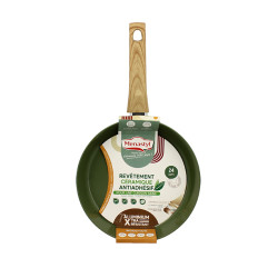 POELE 24CM EN ALUMINIUM RECYCLÉ COULEUR OLIVE  INDUCTION COLORMA