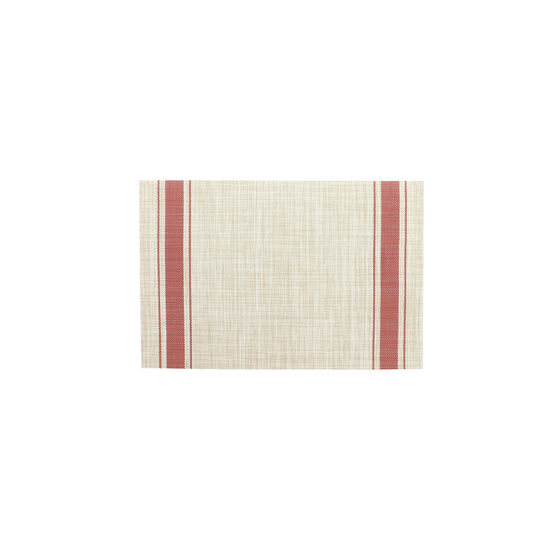 SET DE TABLE TISSÉ 45X30CM EN PVC ROUGE ET BEIGE