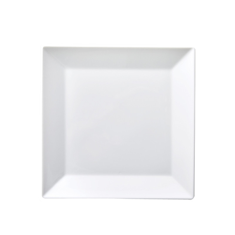 ASSIETTE PLATE CARRÉE 25CM EN PORCELAINE BLANC