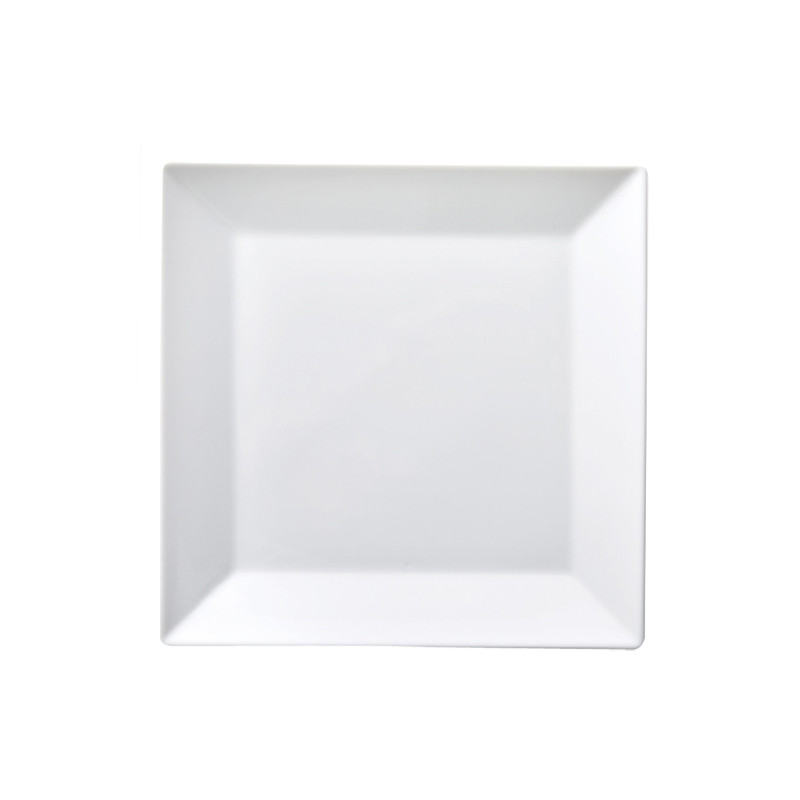 ASSIETTE DESSERT CARRÉE 19CM PORCELAINE BLANC